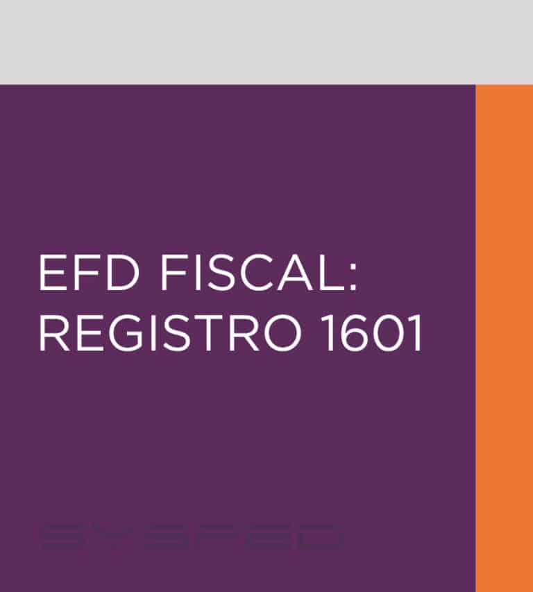EFD Fiscal: Registro 1601